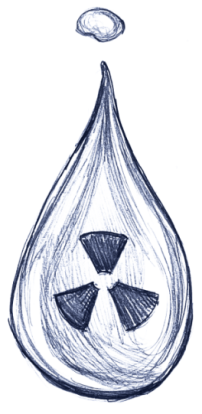 drawing of a toxic drop of water